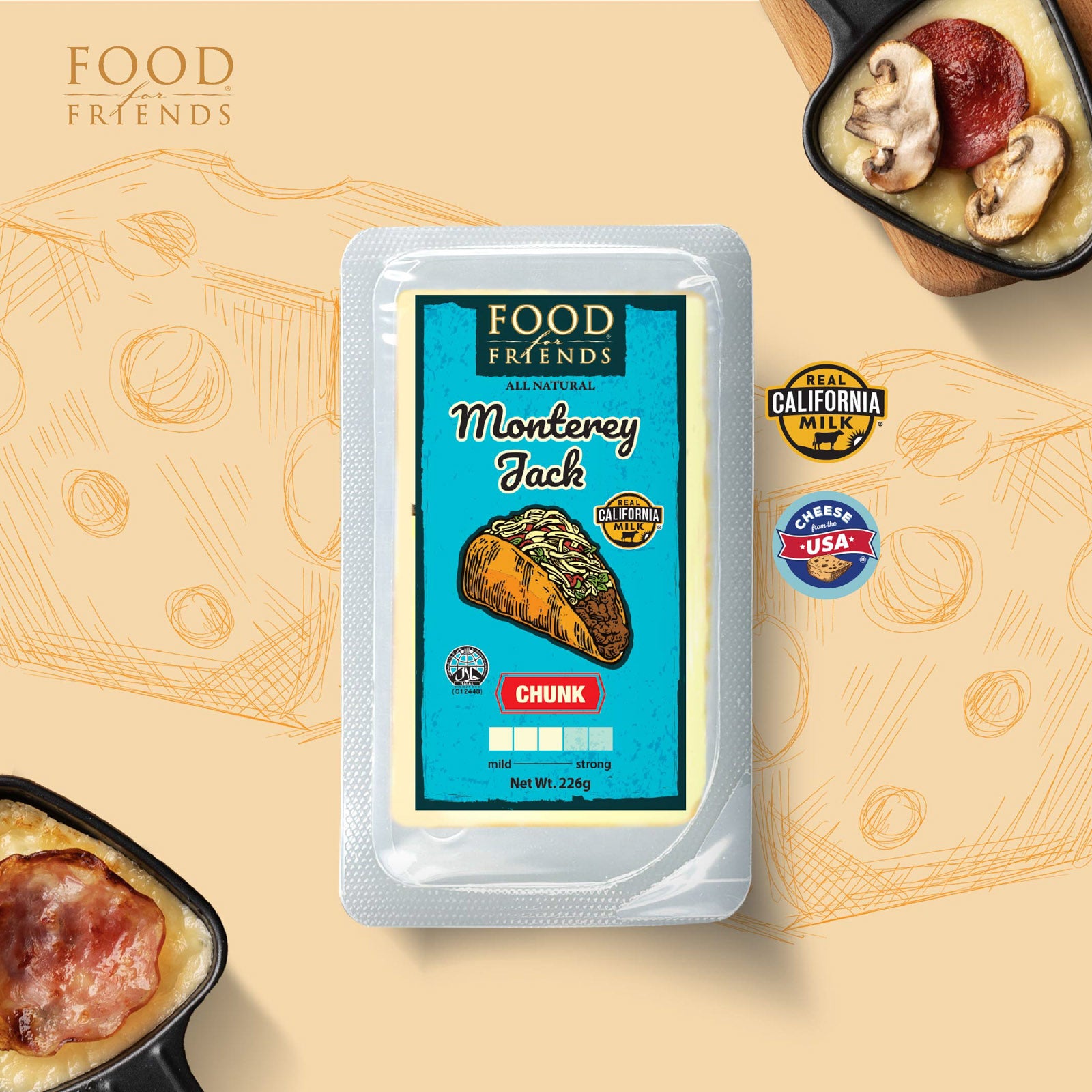 Food For Friends Monterey Jack Chunk 226g